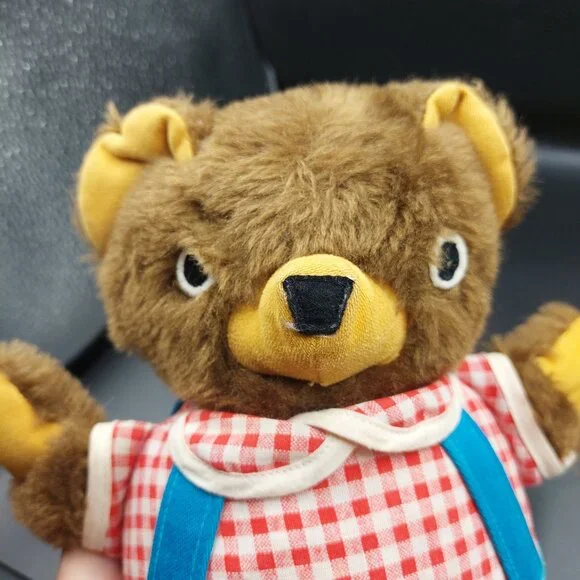 Vintage Fisher Price Roly Poly Round Teddy Bear Plush Chime Musical Baby Toy - Picture 2 of 7